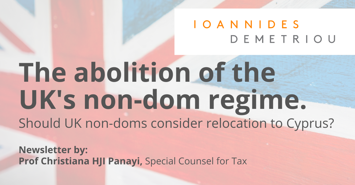 The abolition of the UK's nondom regime Should UK nondoms consider